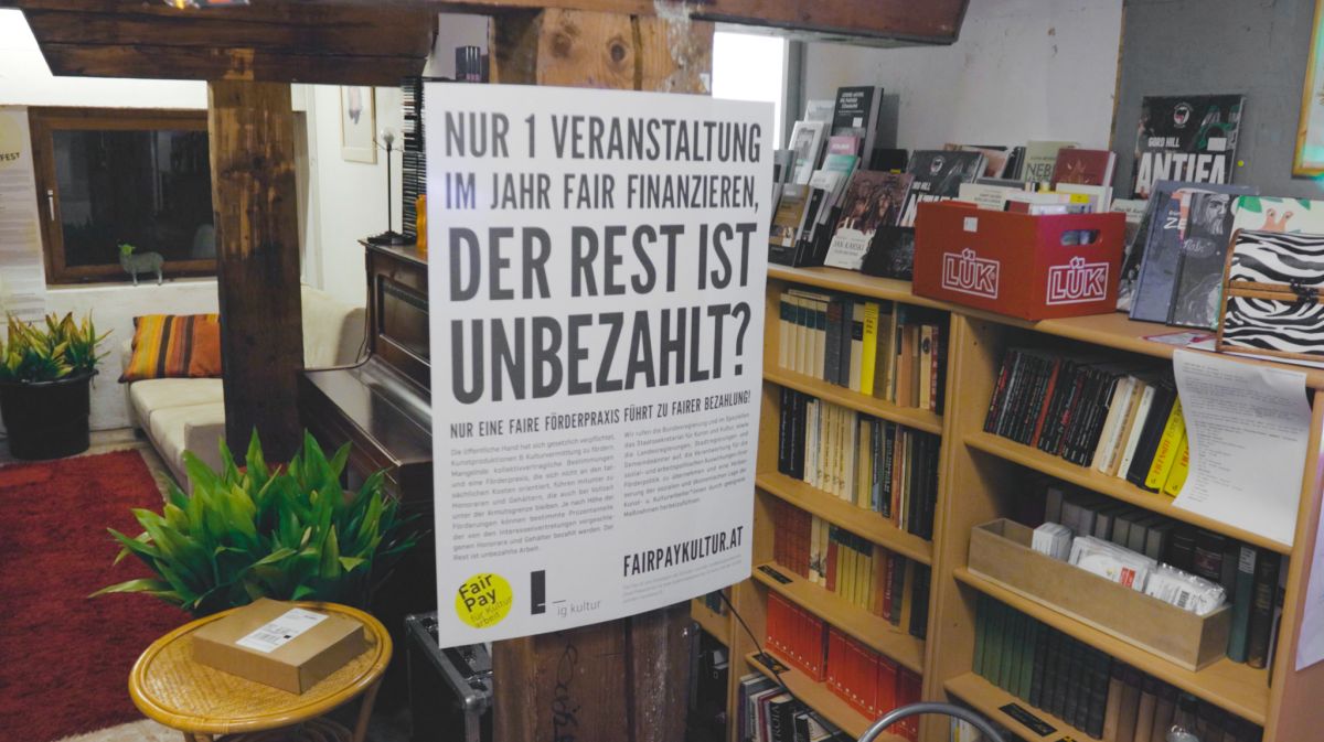 Fair Pay ist eine von der IG Kultur Österreich 2011 ins Leben gerufene Kampagne, die unter dem Motto „Kulturarbeit ist Arbeit und verdient eine faire Entlohnung“ für eine gerechte Bezahlung im Kultursektor kämpft. Beim "Fair Pay Day" im Container 25 präsentierte die IG KiKK die Plakataktion „FAIR PAY statt UNBEZAHLT", um auf die lückenhafte Finanzierung von Kulturarbeit hinzuweisen.